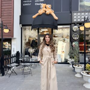 BEİAZ MORA KLASİK KUŞAKLI TRENÇKOT